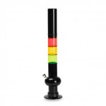 Black Acrylic Bubble Water Pipe with Tri-Color Bands - 48cm