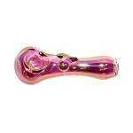 Glass Spoon Pipe - Heavy Gold Fume with Small Heart