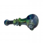 Glass Spoon Pipe - Double-Layer Splatter Work on Cobalt Glass