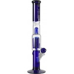Blaze Glass -  Premium Percolator Ice Bong Blue - Straight Tube