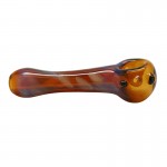Glass Spoon Pipe - Fumed Dots and Clear Marbles - Choice of 3 colors