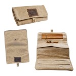 Original Kavatza Roll Pouch - Countess - Embossed Beige Leather - Large