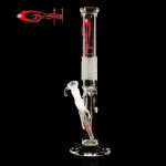 Crystal Straight Cylinder 5mm Glass Ice Bong With Diamond Grip - Choice of 3 Colors