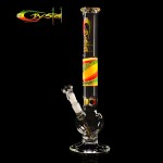Crystal Bubble Base 5mm Glass Bong With Rasta Grip