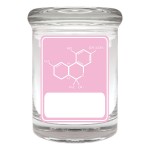 Cannaline Glass Stash Jar - Writables - THC Molecule - Pink