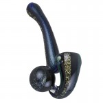 Kevin Murray Dry Sherlock Hand Pipe - Cobalt Glass with Dichro Stripes