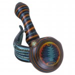 Kevin Murray Dry Sherlock Hand Pipe - Blue, Yellow and Orange Reversal