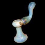 Glass Layback Bubbler - Gold and Silver Fumed