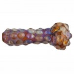 Glass Spoon Pipe - Fume on Chunky Colored Glass with Clear Magnifiers - Choice of 3 colors