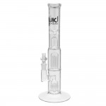 Liquid Sci-Glass - Fixed Stem Glass Ice Bong with Double 10-arm Percs