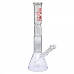 Liquid Sci-Glass - Straight Cylinder Glass Ice Bong with 10-arm Perc