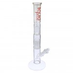 Liquid Sci-Glass - Straight Cylinder Glass Ice Bong with 10-arm Perc