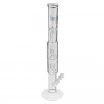 Liquid Sci-Glass - Straight Cylinder Glass Ice Bong with Double Showerhead Percs