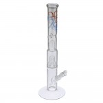 Liquid Sci-Glass - Straight Cylinder Glass Ice Bong with Showerhead Perc