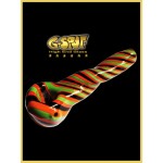 G-Spot Glass Handpipe - Black, Red and Green Stripes