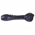 Glass Spoon Pipe - Fully Wrapped Dichro with Clear Magnifiers - Choice of 4 colors