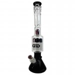 Grace Glass - Four 6-arm Perc Beaker Base 7mm Glass Ice Bong - Black