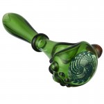 STF aka Sean Foley - Green Glass Spoon Pipe With Reticello Cap