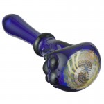 STF aka Sean Foley - Cobalt Blue Glass Spoon Pipe With Reticello Cap