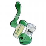 Black Leaf - Double Perc Sherlock Bubbler Handpipe - Green