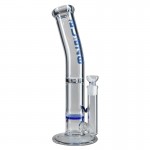 Blaze Glass - Stemless Layback Disc Perc Ice Bong - Blue