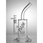 Pulse Glass - Barrel Stemline Perc Bent Neck Stemless Bong