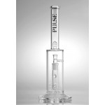 Pulse Glass - Gridded Tongue Perc Stemless Bong