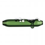 Steamroller Pipe - Green Glass with White Marbles