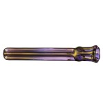 Glass Taster Pipe - Heavy Gold Fume on Amethyst Daisy-Walled Tubing