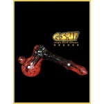 G-Spot Glass Hammer Bubbler Pipe - Clear with Red and Black Color Work