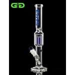 Grace Glass - 18-arm Perc Cylinder 7mm Glass Tube with 6-arm Diffuser Downstem - Blue