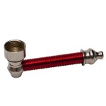 Metal Pipe with Ridged Color Metal Stem - Various Colors