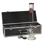 DEA Bubble Base Glass Bong Set in Aluminum Carrying Case