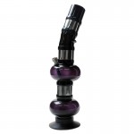 Acrylic and Metal Double Bubble Layback Water Pipe - Black and Silver