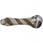 Glass Spoon Pipe - Fumed Color Twist Wrap - Black and White