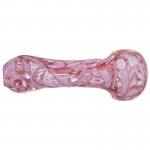 Glass Spoon Pipe - Double Layer Marble Pattern - Pink