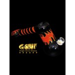 G-Spot Glass Hammer Bubbler Pipe - Black with Red Reversals and Large Flower Marble