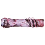 Glass Taster Pipe - Double Layer Marble Pattern - Pink and Black