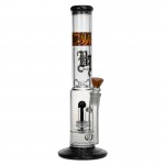 Black Leaf - Black Dome Perc Glass Ice Tube with Worked Band and Bowl - Orange