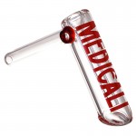 Medicali Glass - Medium Bubbler Hand Pipe - Red Label