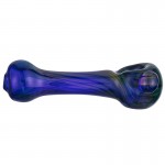 Glass Spoon Pipe - Fumed Twist on Blue Glass