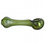 Glass Spoon Pipe - Fumed Twist on Green Glass