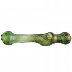 Steamroller Pipe - Fumed Twist on Green Glass