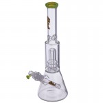 Medicali Glass - Slyme Mini Showerhead Perc Beaker Bong - Rasta Script Label