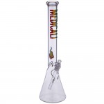 Medicali Glass - 45 Mil Beaker Base Bong - 18 Inch - Rasta Label