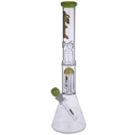 Medicali Glass - Slyme 8-Arm Tree Perc Beaker Bong - 14 Inch - Rasta Script Label