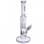 Medicali Glass - Mini Showerhead Perc Straight Bong - Green Script Label