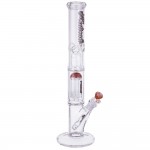 Medicali Glass - Reversal 8-Arm Tree Perc Straight Bong - 14 Inch - Silver Script Label