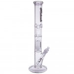 Medicali Glass - 8-Arm Tree Perc Straight Bong - 18 Inch - Silver Script Label