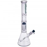 Medicali Glass - Reversal 8-Arm Tree Perc Beaker Bong - 14 Inch - Green Script Label